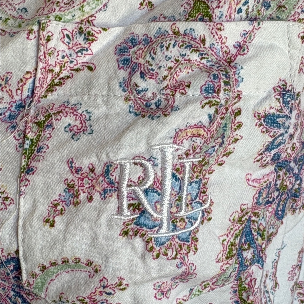 [Lauren Ralph Lauren] Paisley Pajama Shirt - Size Medium - Picture 3 of 4